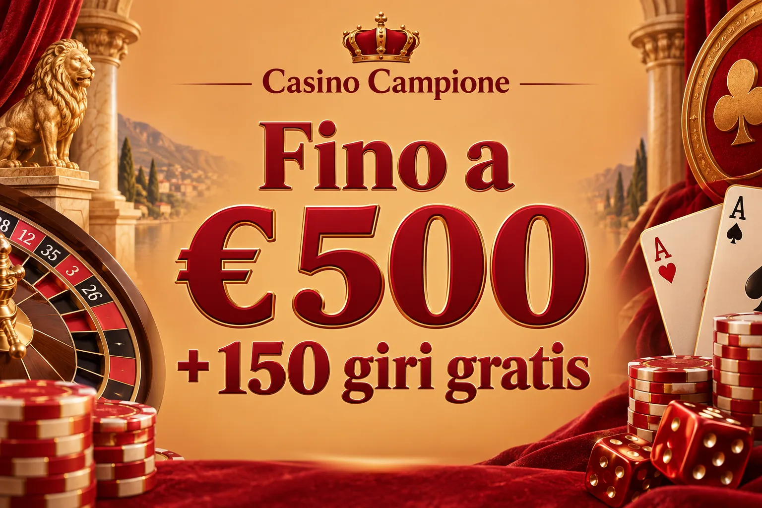 € 500 + 150 giri gratis